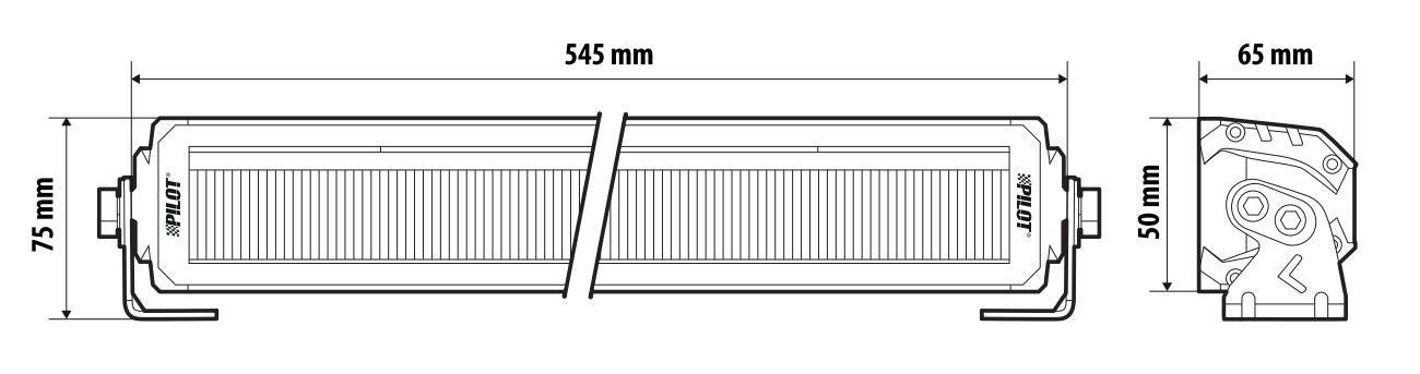 Glare Blade-50, barra multifunzione a Led - 12/24V - 545x75x65 mm