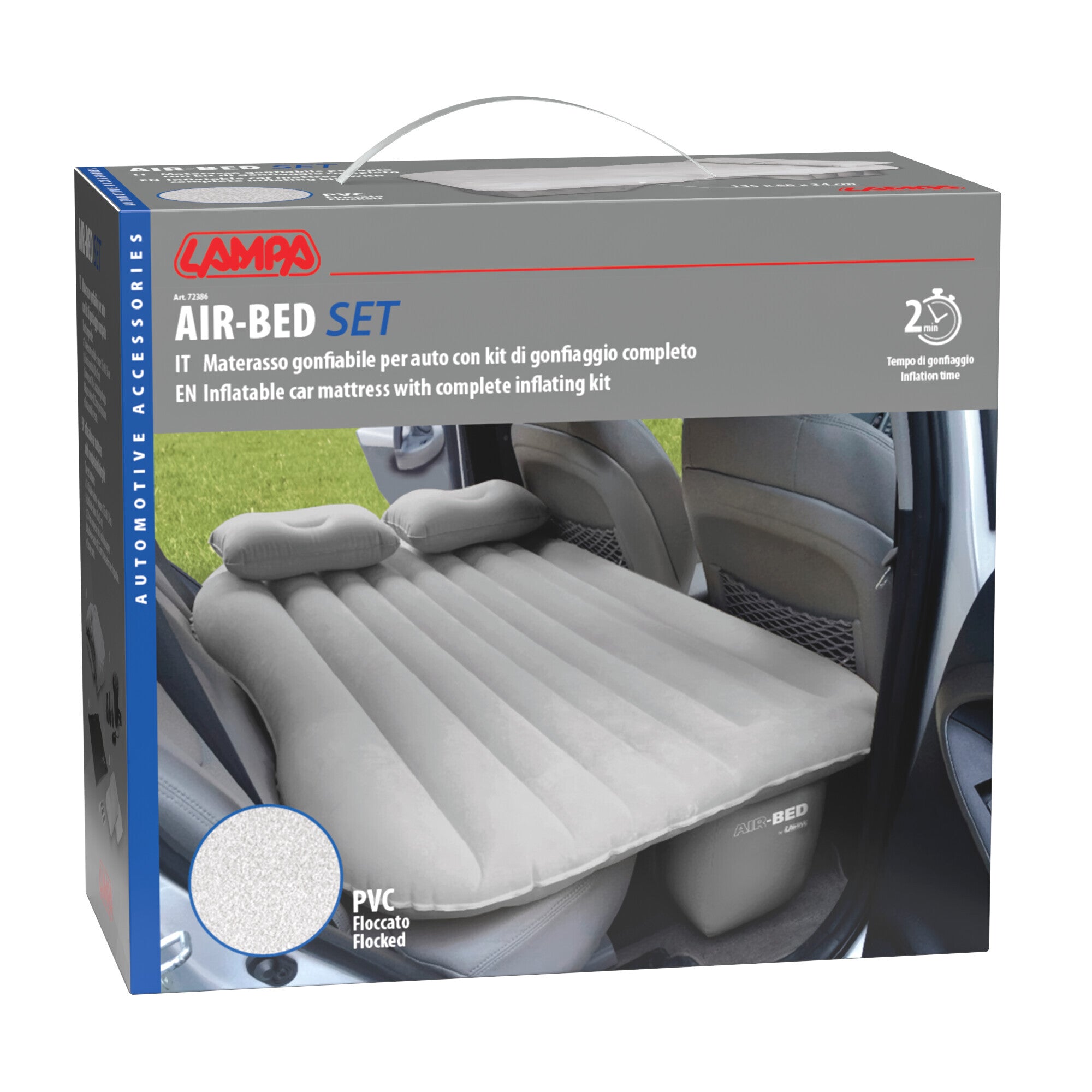 Air-Bed, materasso gonfiabile per auto + mini compressore 12V