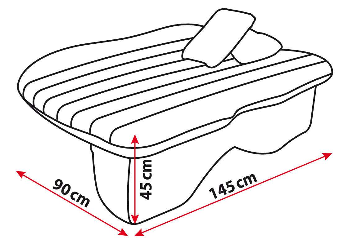 Air-Bed, materasso gonfiabile per auto + mini compressore 12V