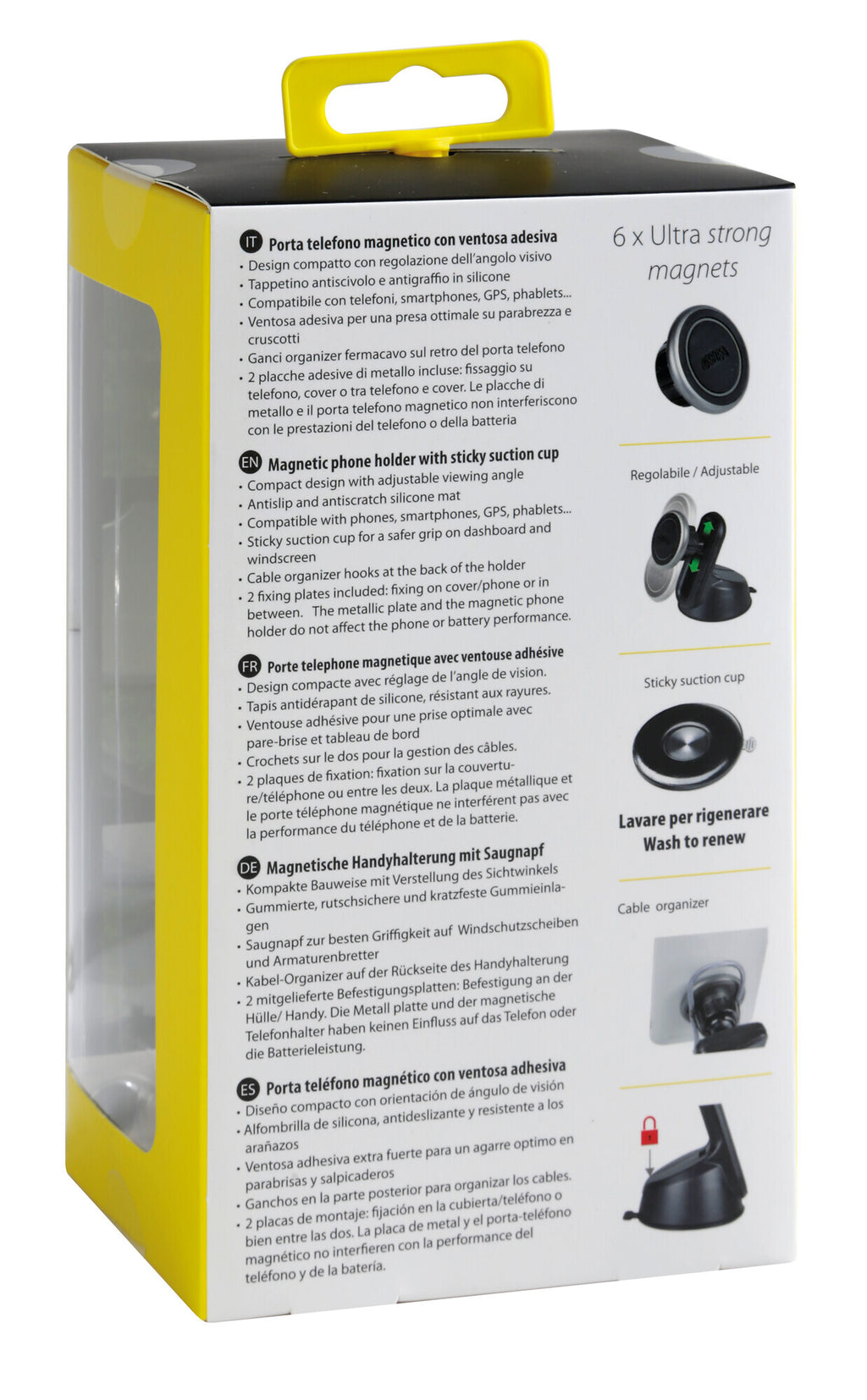 Magneto Elevator, porta telefono magnetico con ventosa adesiva