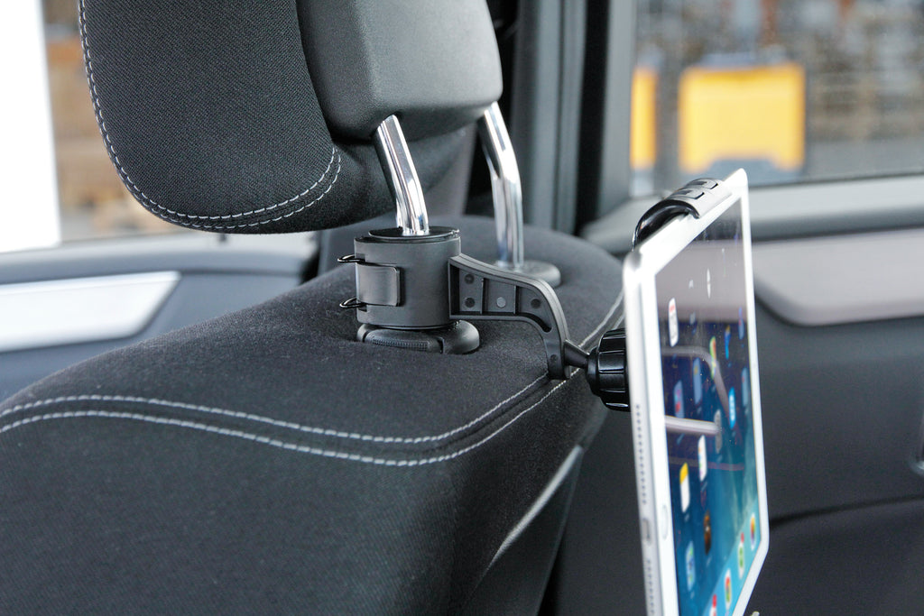Polex Grip, porta telefono, phablet e tablet per asta poggiatesta
