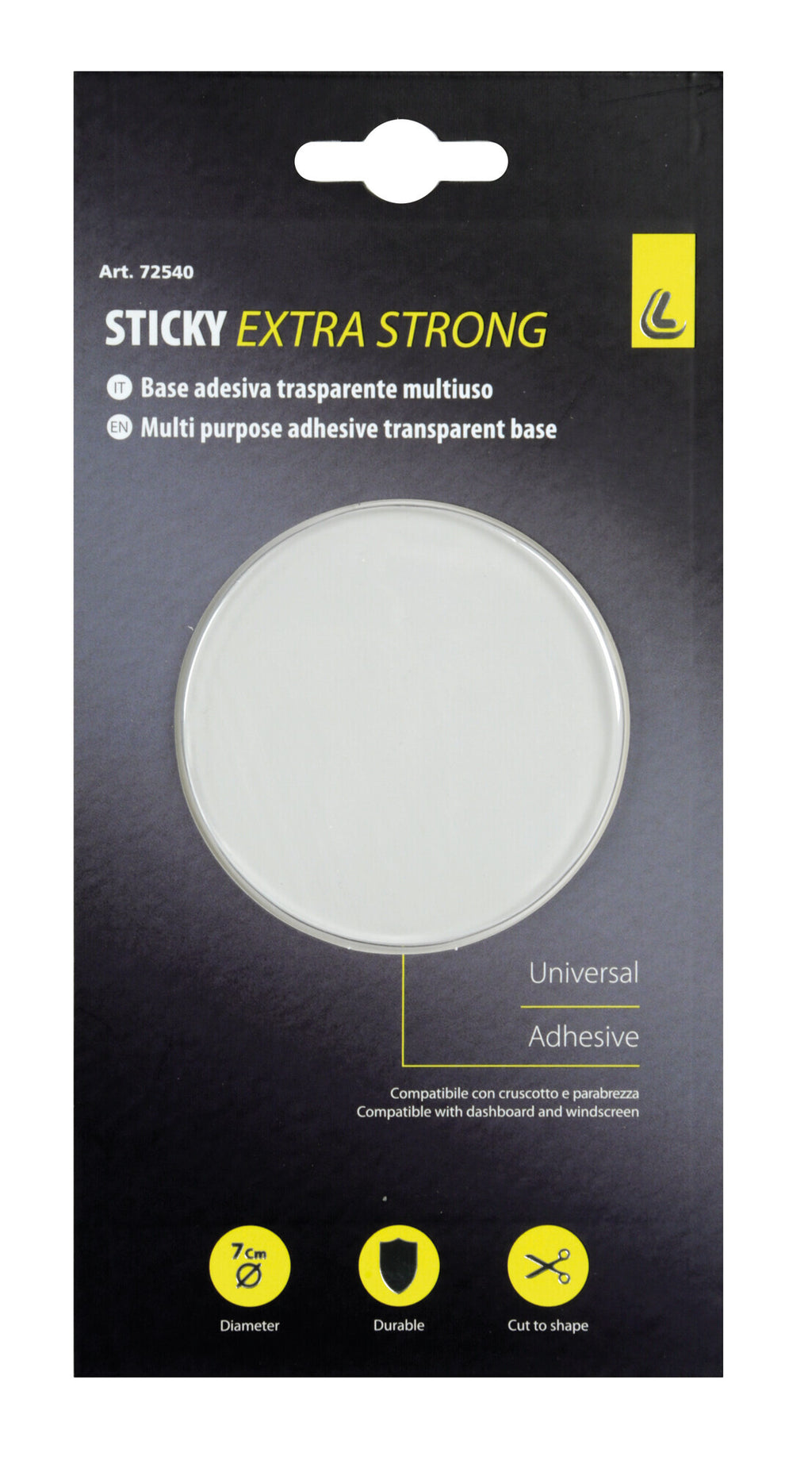 Sticky, base adesiva trasparente multi uso.