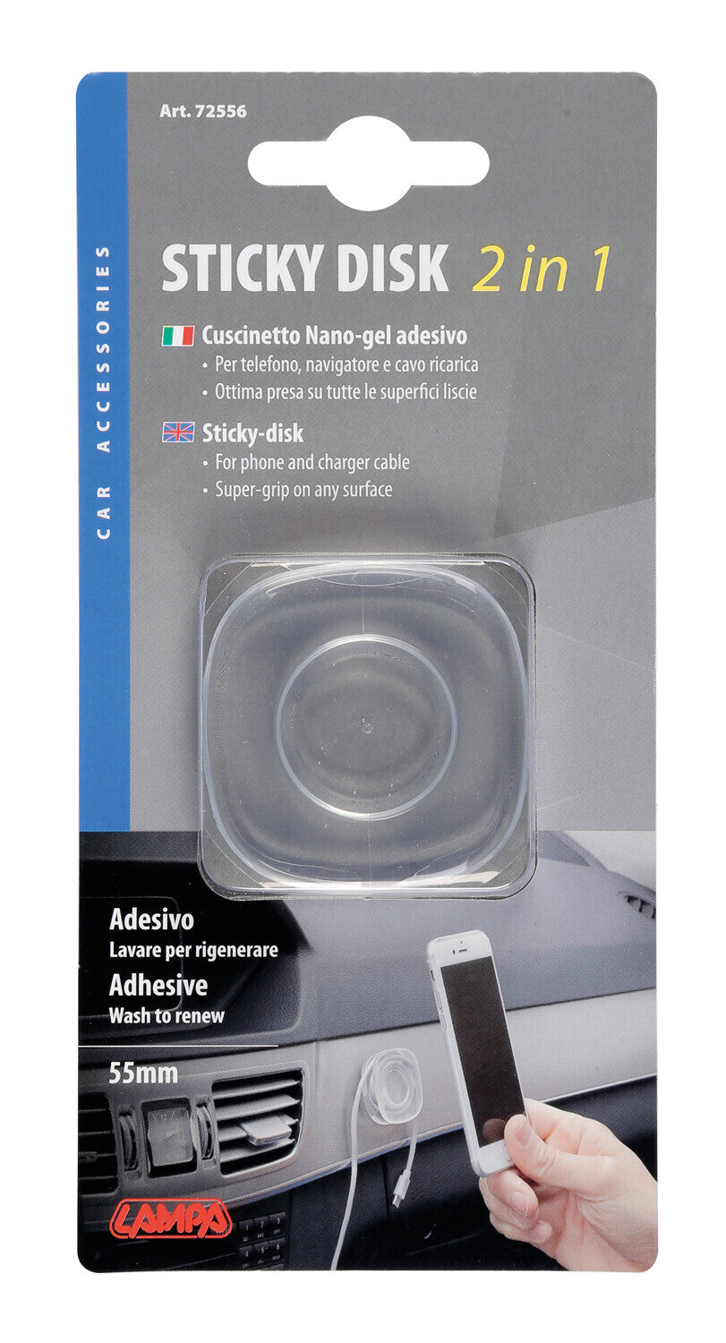 Sticky Disk 2 in 1, cuscinetto Nano-Gel adesivo