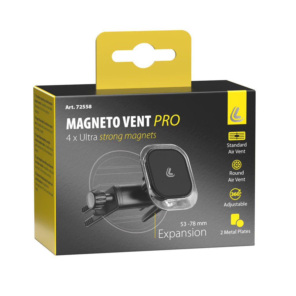 Magneto Vent Pro, porta telefono magnetico per bocchette aerazione standard e rotonde