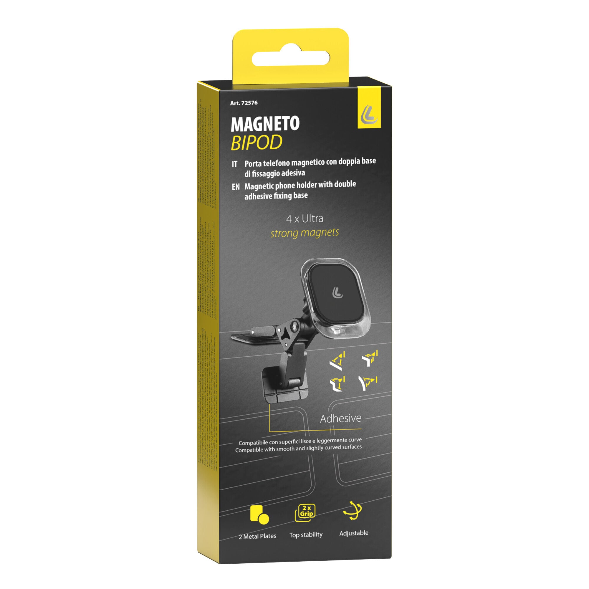 Magneto Bipod, porta telefono magnetico con doppia base adesiva