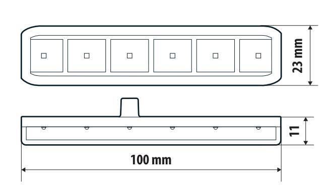 Luce di segnalazione multifunzione flessibile a 6 Led, 12/24V - Arancio