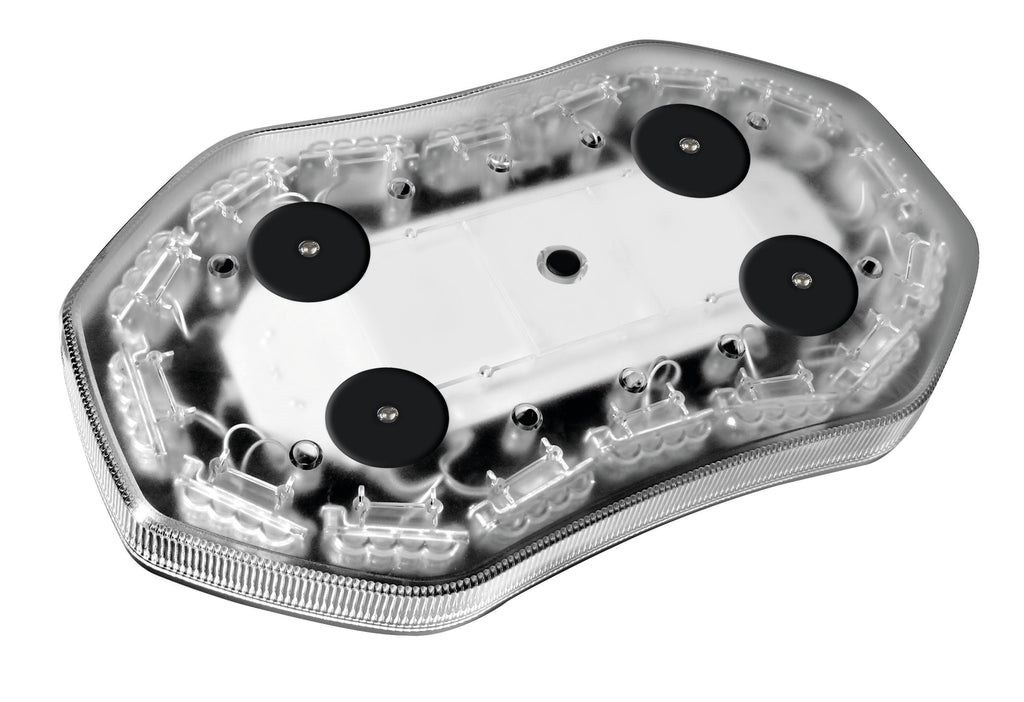 Barra lampeggiante arancio a 64 led, 10/30V - Base magnetica
