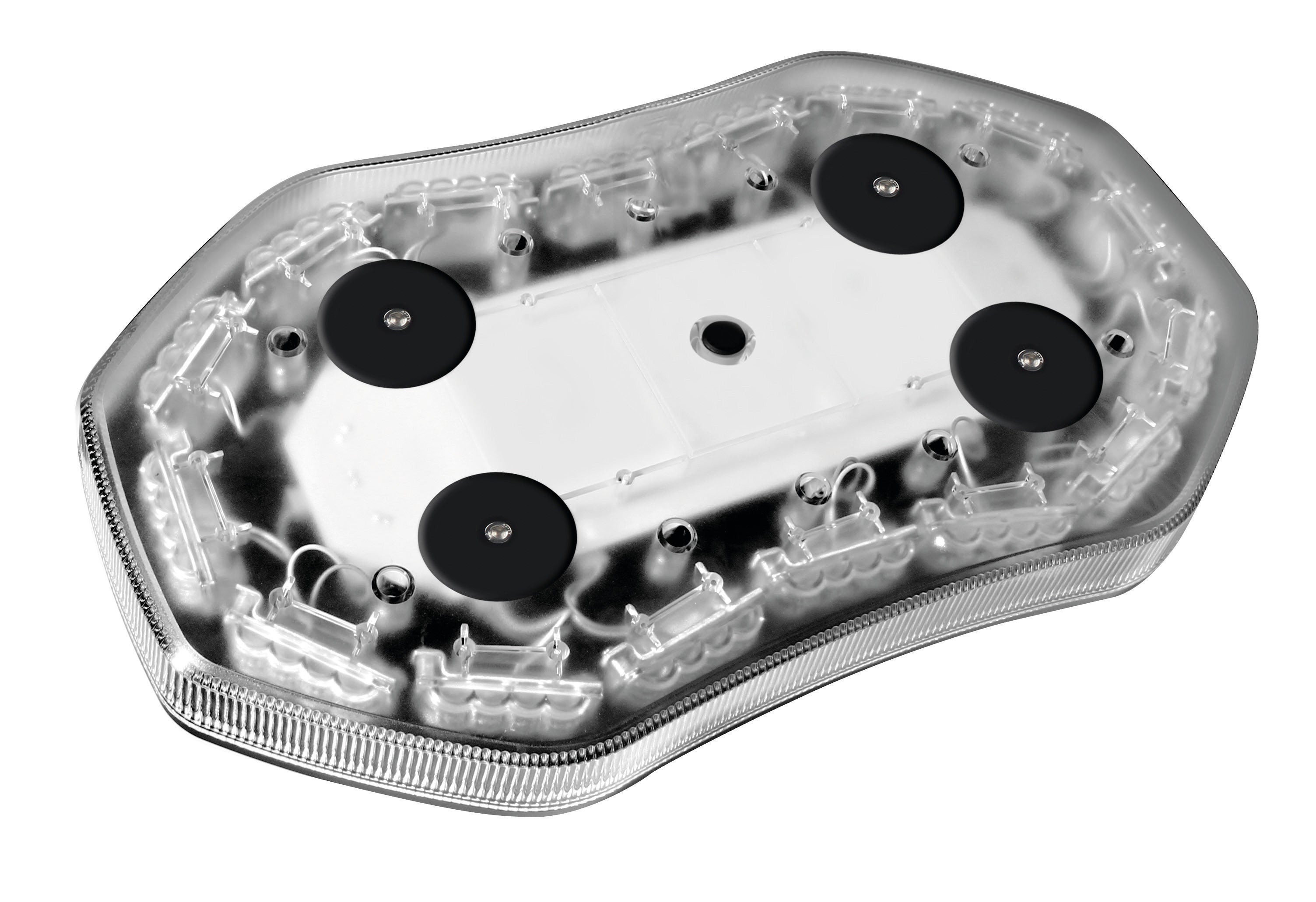 Barra lampeggiante arancio a 64 led, 10/30V - Base magnetica