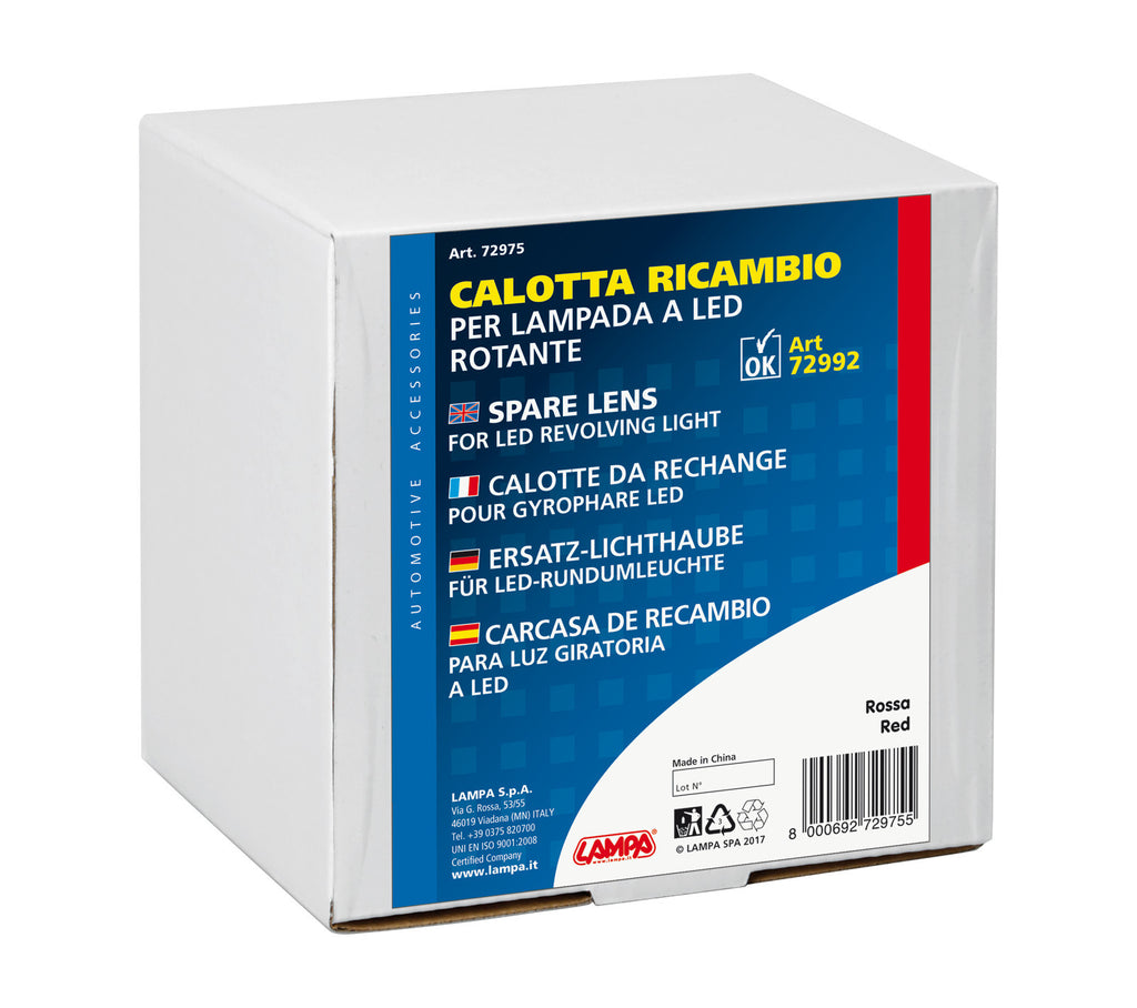Calotta ricambio per luce di segnalazione art. 72992/72994 - Rosso