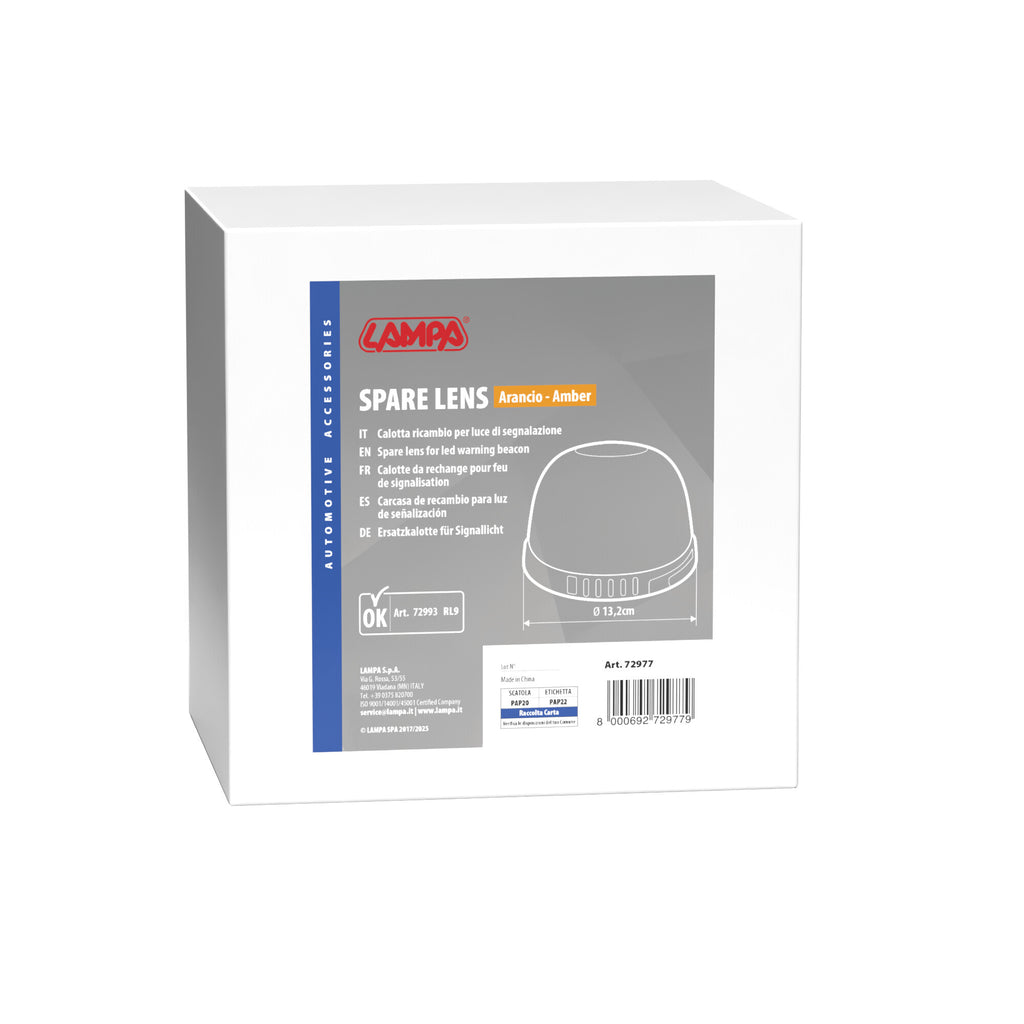 Calotta ricambio per luce di segnalazione art. 72993 - Arancio