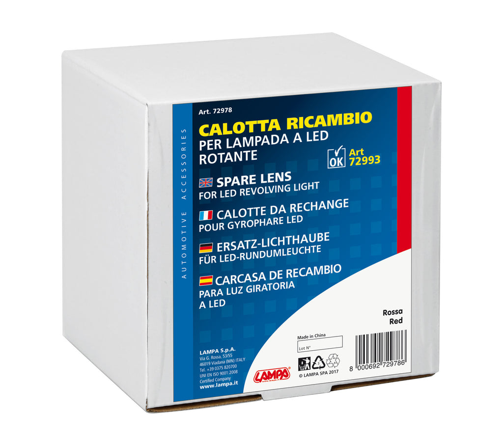 Calotta ricambio per luce di segnalazione art. 72993 - Rosso