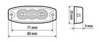 Luce di segnalazione multifunzione a 3 Led, 9/32V - 80x29 mm - Arancio