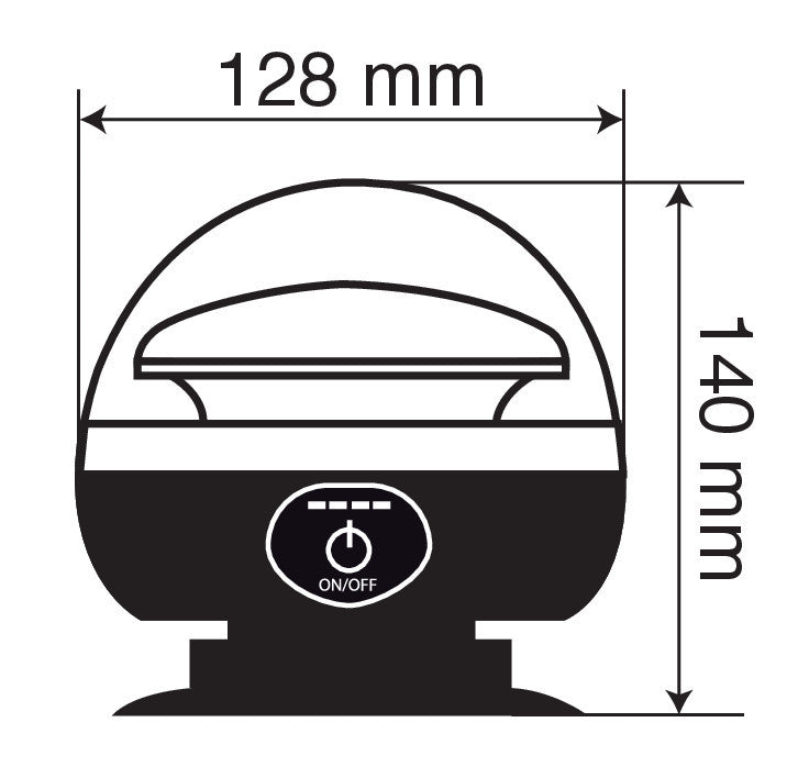 RL-16, luce di segnalazione a led, ricaricabile, 12/24V+230V