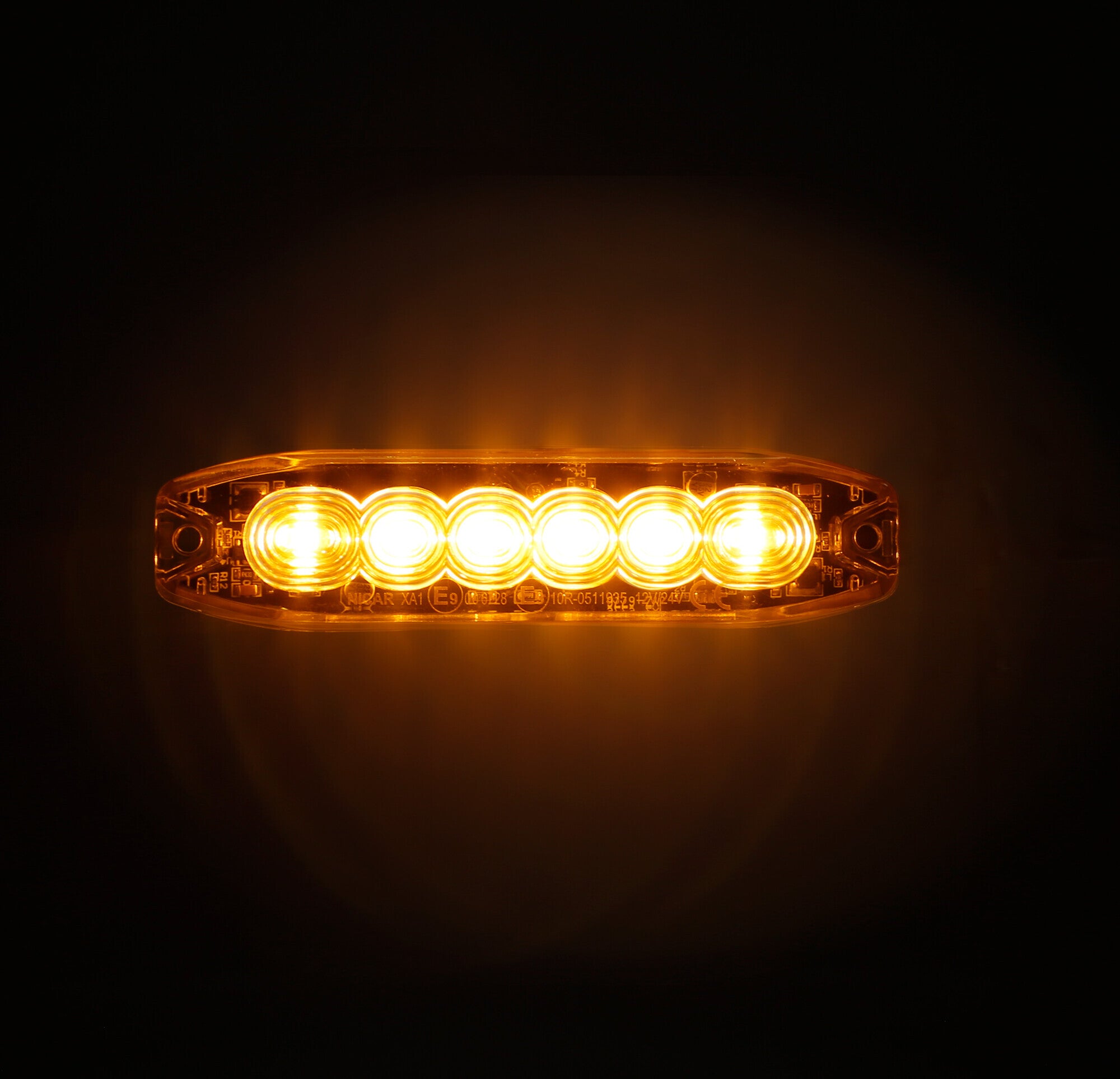 Luce di segnalazione multifunzione a 6 Led, 9/32V - Arancio