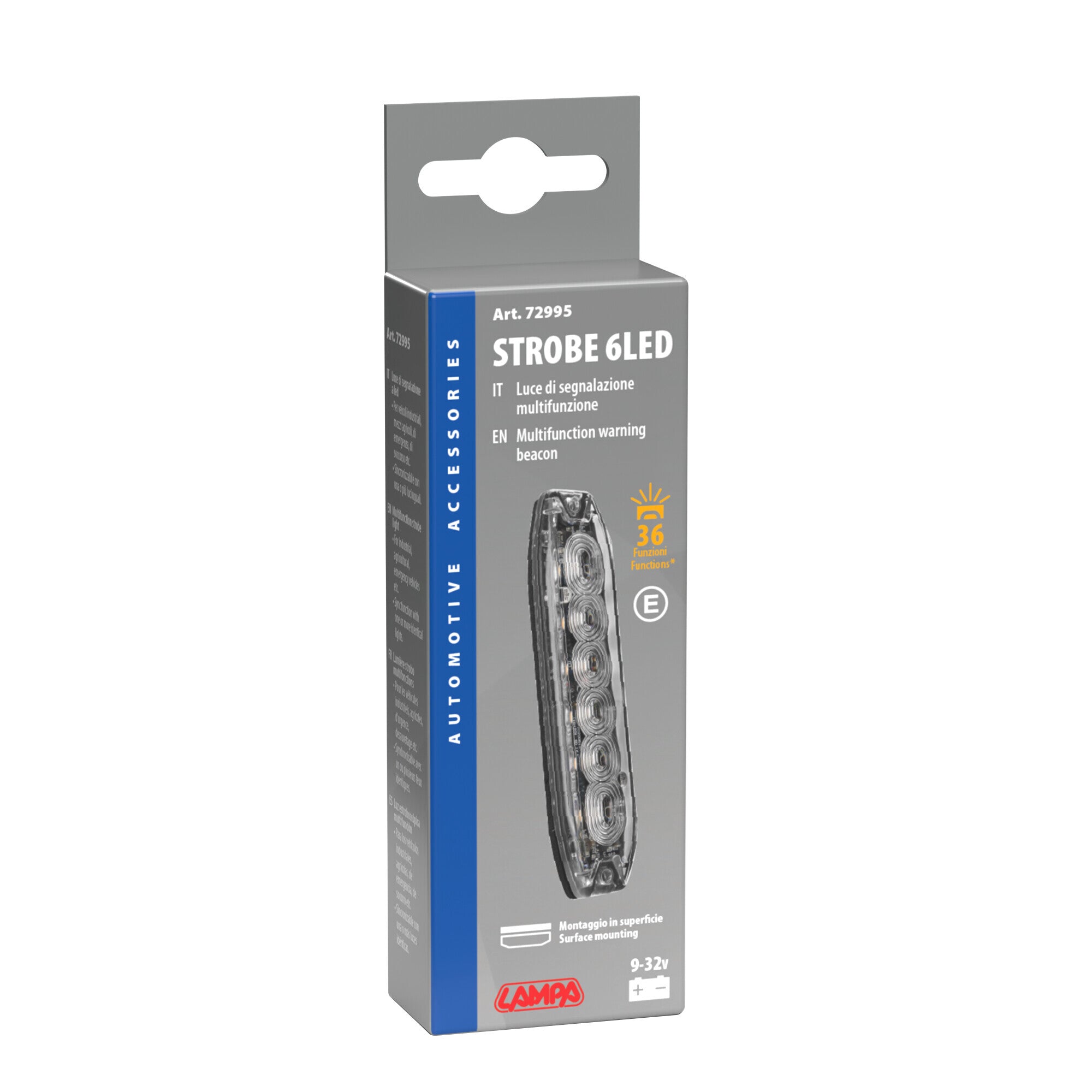 Luce di segnalazione multifunzione a 6 Led, 9/32V - Arancio