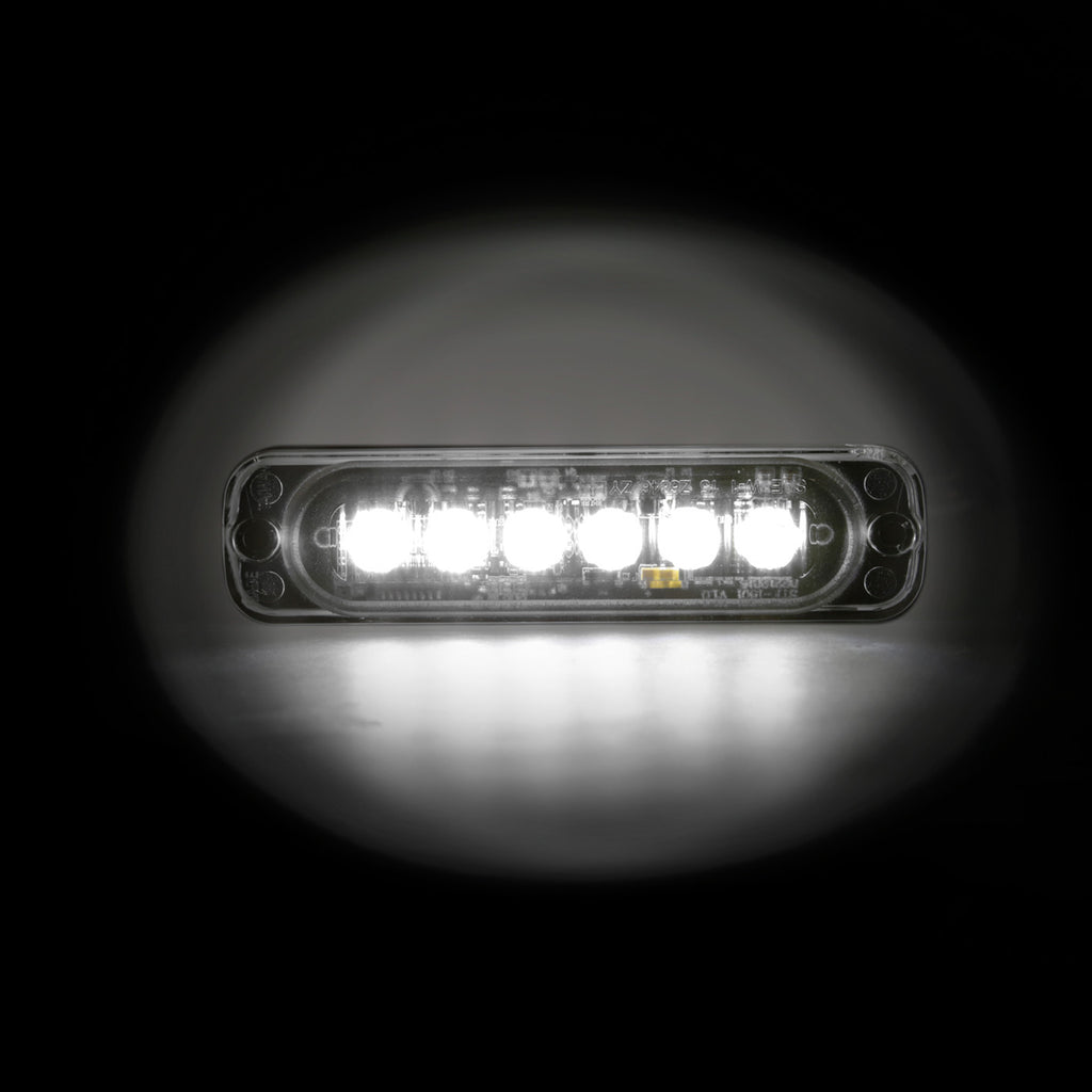 Luce strobo multifunzione - 6 Led - 12/24V - Bianco