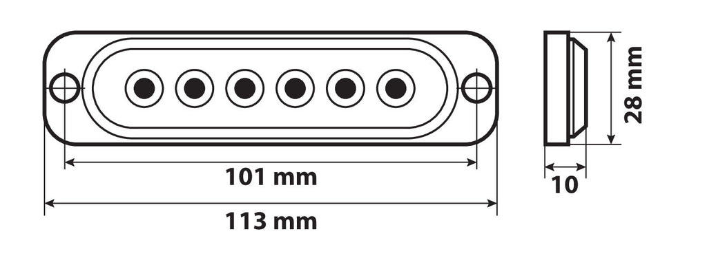 Luce strobo multifunzione - 6 Led - 12/24V - Bianco