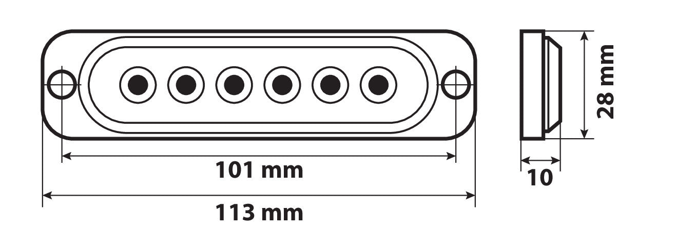 Luce strobo multifunzione - 6 Led - 12/24V - Bianco