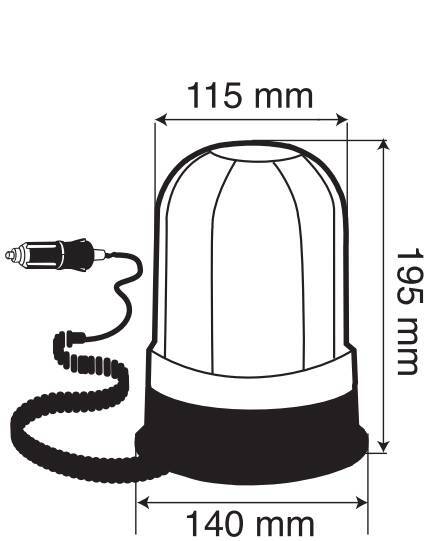 RH-2, luce di segnalazione alogena con base magnetica e ventosa, 12/24V
