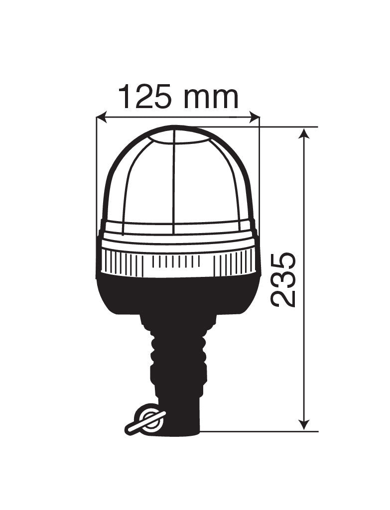 RH-3, luce di segnalazione alogena con base flessibile e attacco DIN, 12/24V