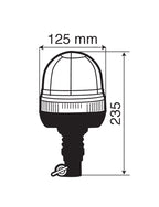 RH-3, luce di segnalazione alogena con base flessibile e attacco DIN, 12/24V