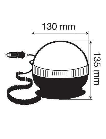 RH-4, luce di segnalazione alogena con base magnetica e ventosa, 12/24V