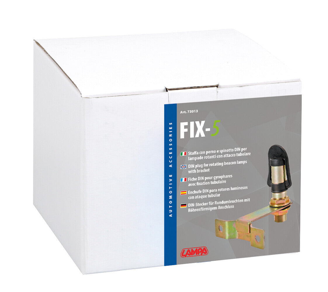 Fix-5, Staffa con perno e spinotto DIN per luce di segnalazione, attacco tubolare