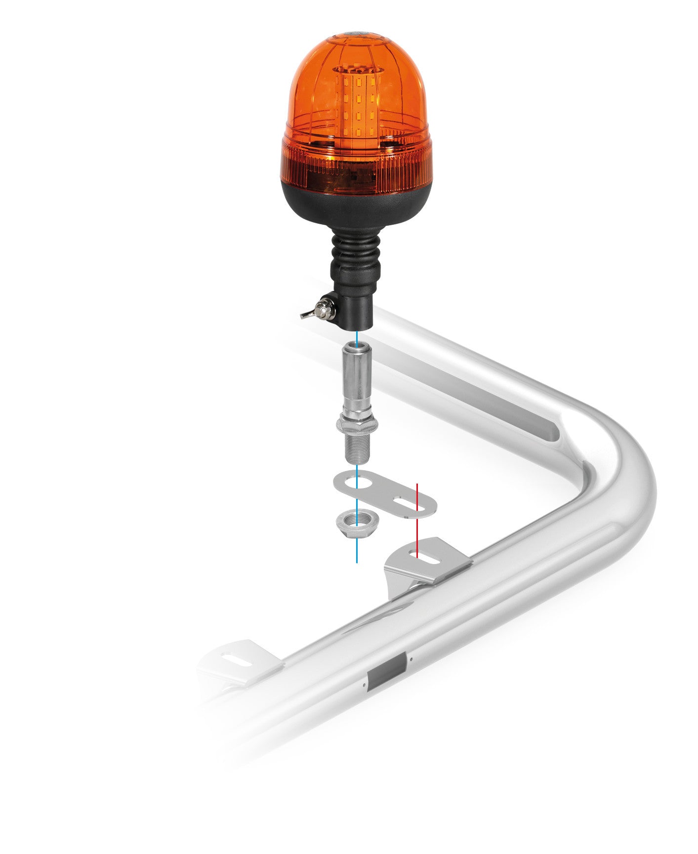 Staffa per lampade rotanti DIN - 95x40 mm