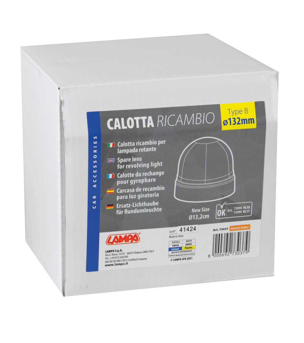 Calotta ricambio per luce di segnalazione art. 72898 / 72909 - Arancio