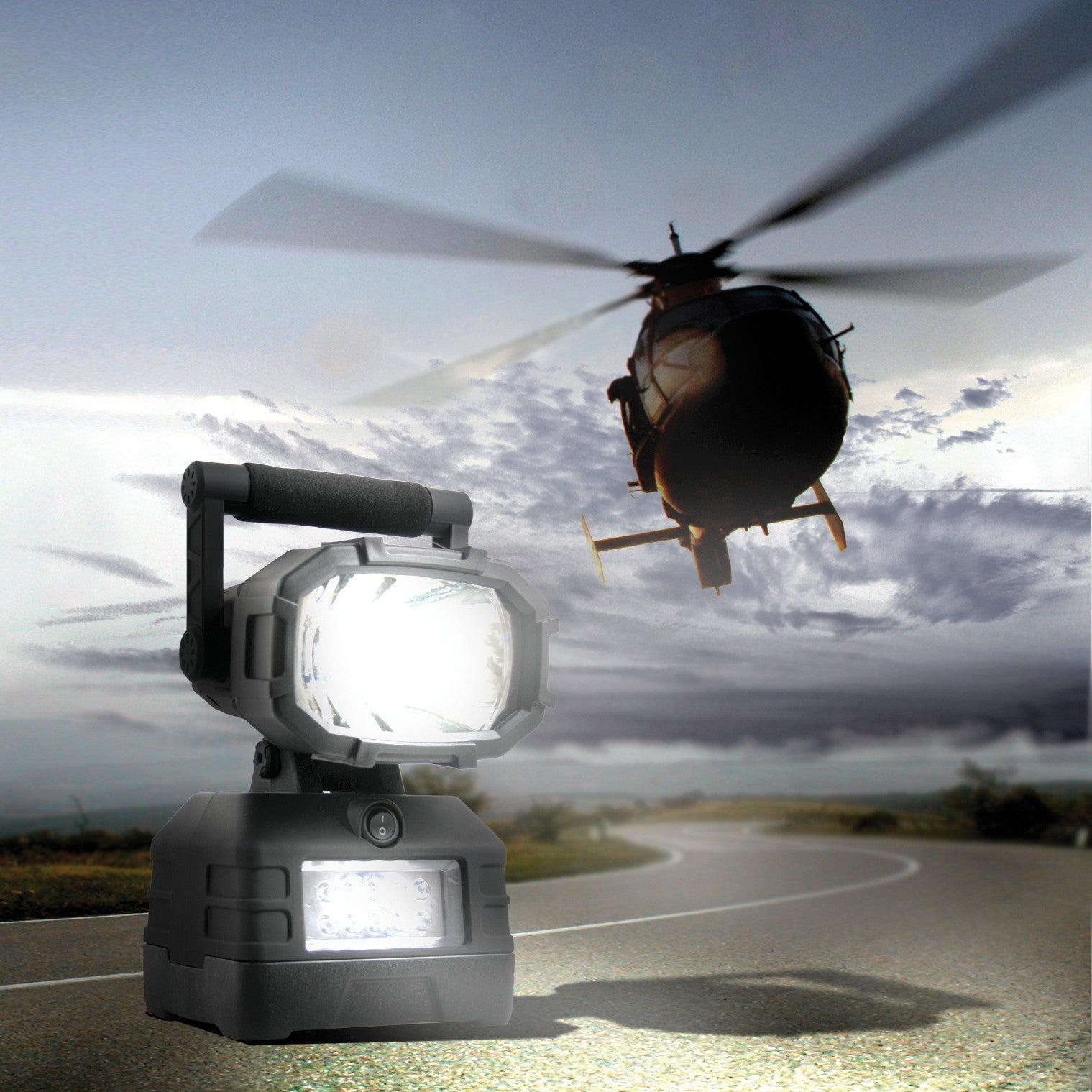 Pro Lite, Faro con proiettore HID Xenon 20W e lanterna 10 Led - 12/230V