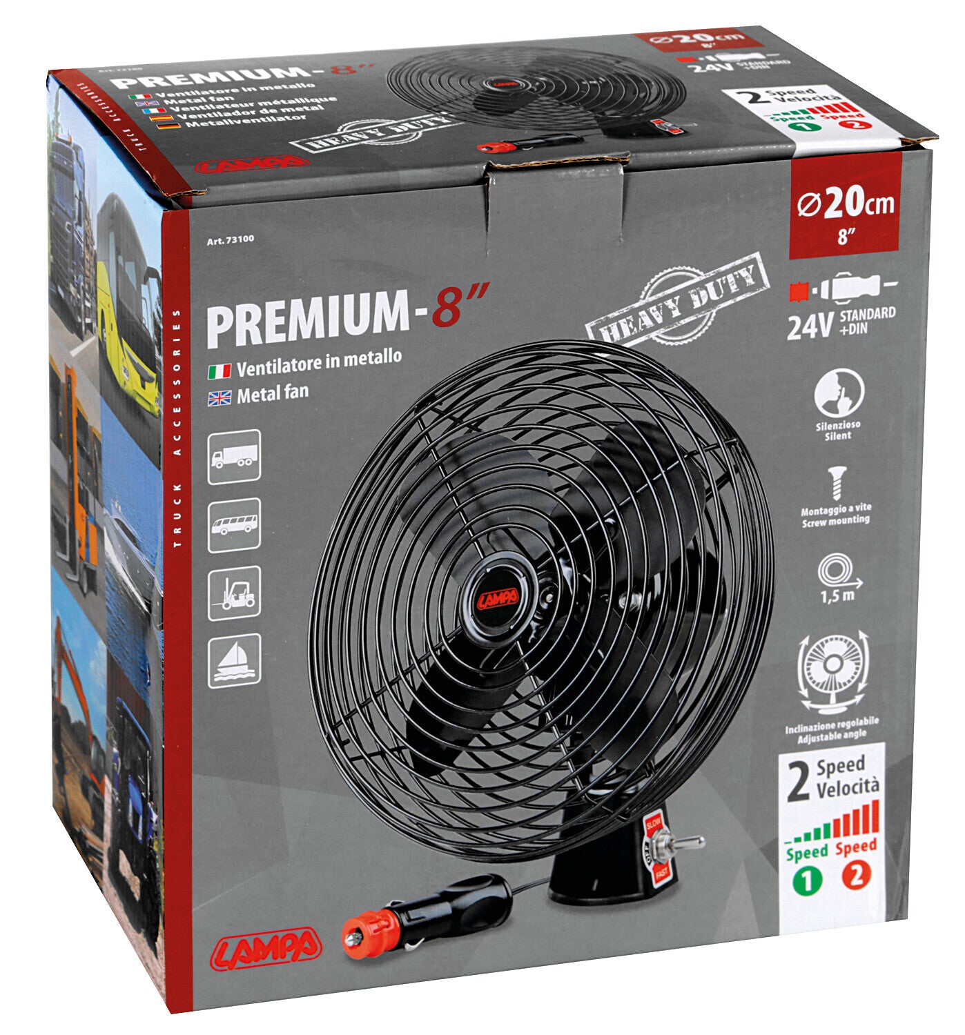 Premium, ventilatore in metallo Ø 8” - 24V