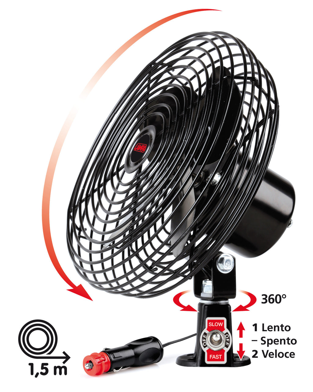Premium, ventilatore in metallo Ø 8” - 24V