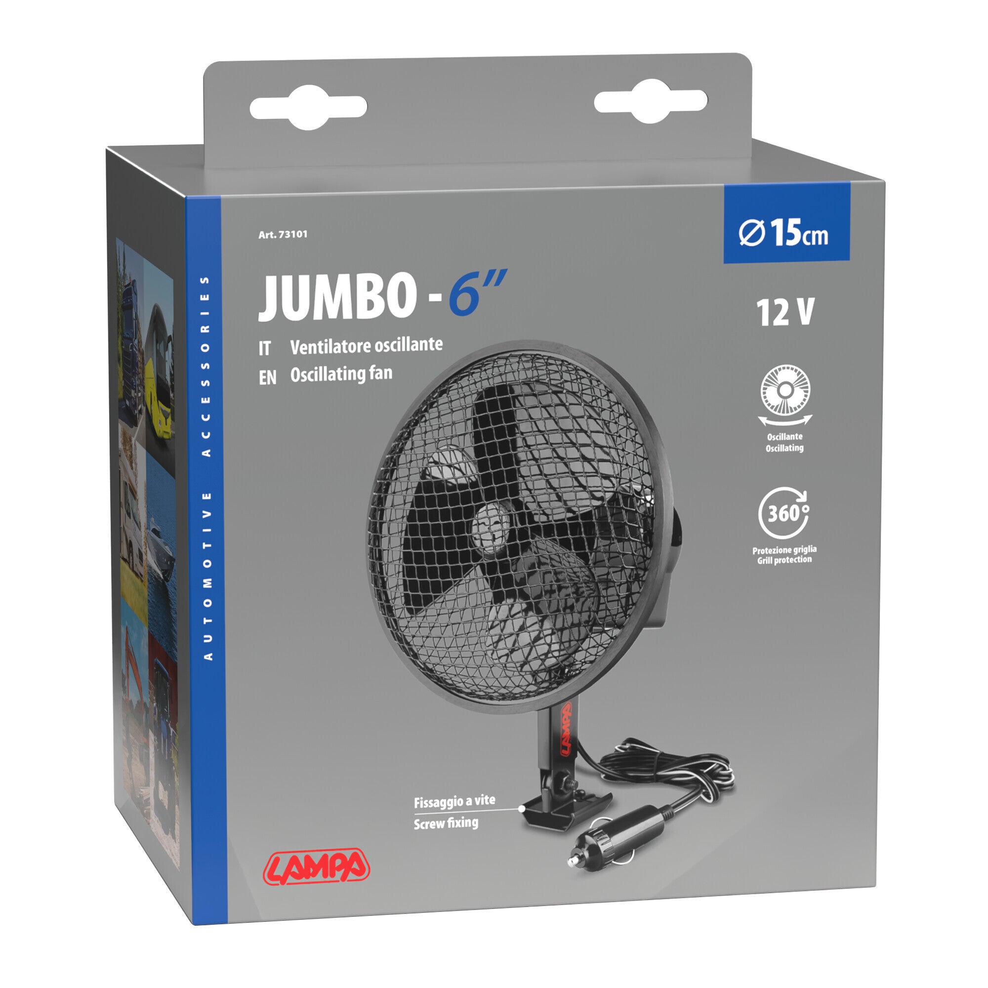 Jumbo ventilatore oscillante Ø 6” - 12V