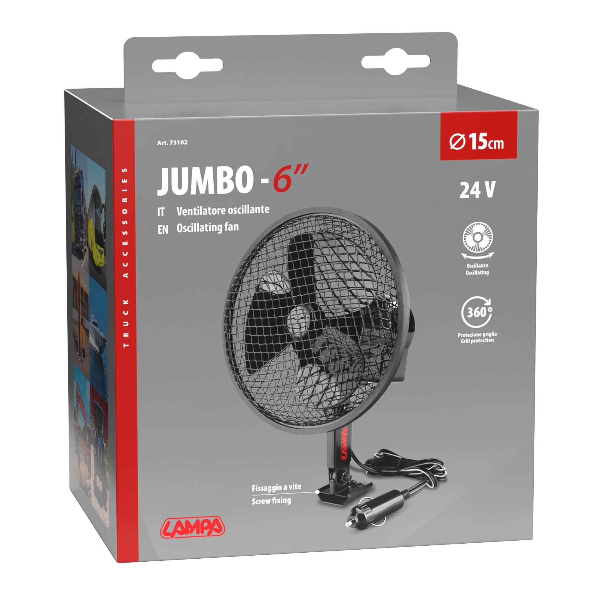 Jumbo ventilatore oscillante Ø 6” - 24V