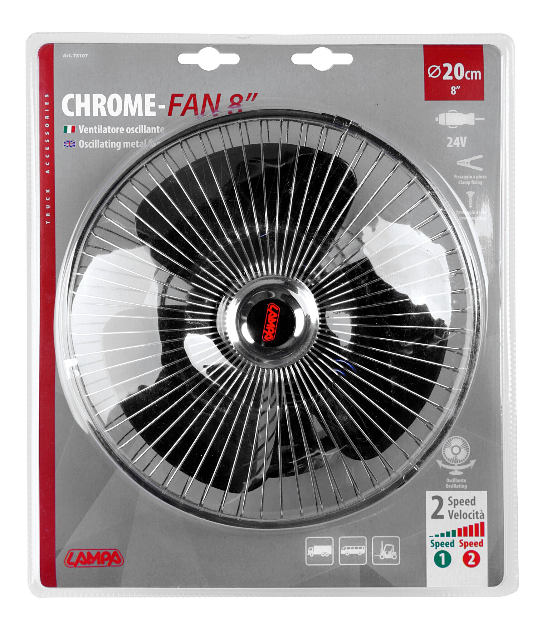 Chrome-Fan, ventilatore Ø 8" - 24V
