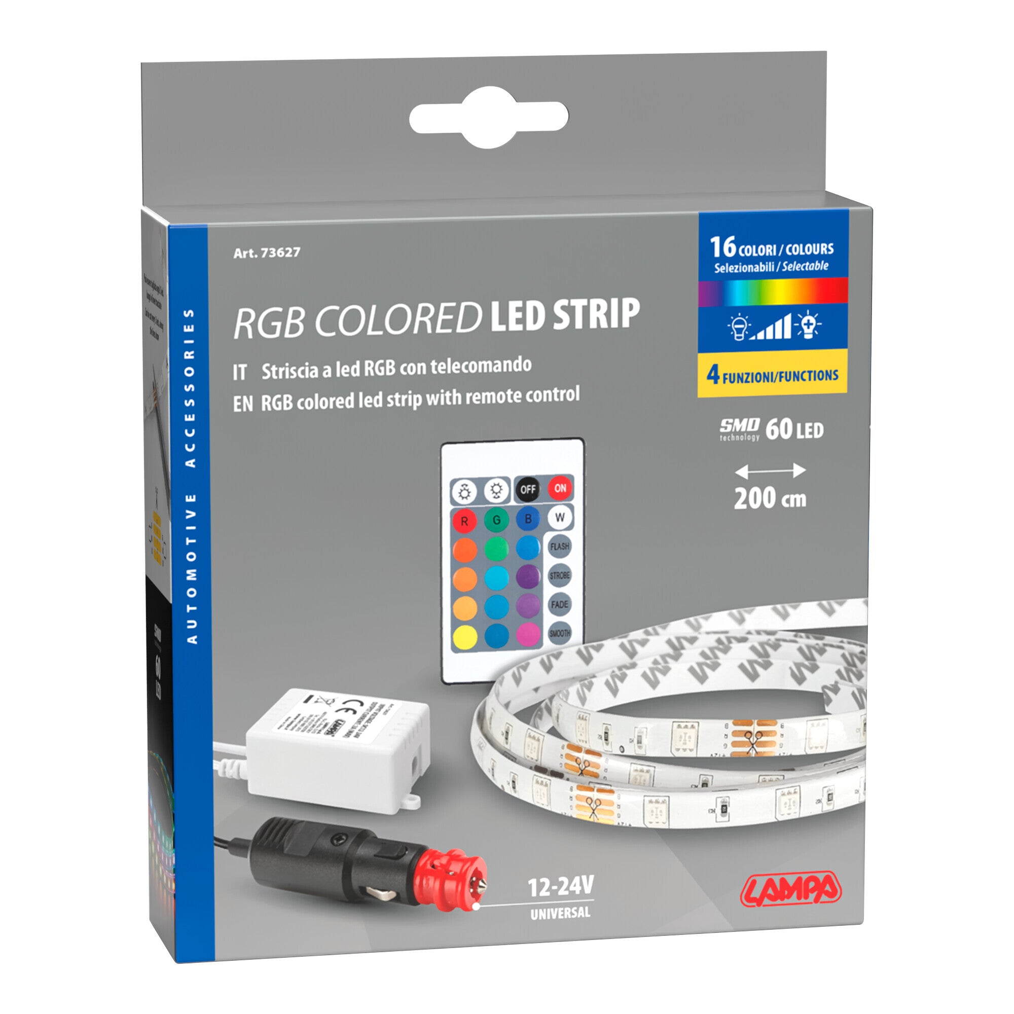 Striscia adesiva a Led RGB, 12/24V - 200 cm