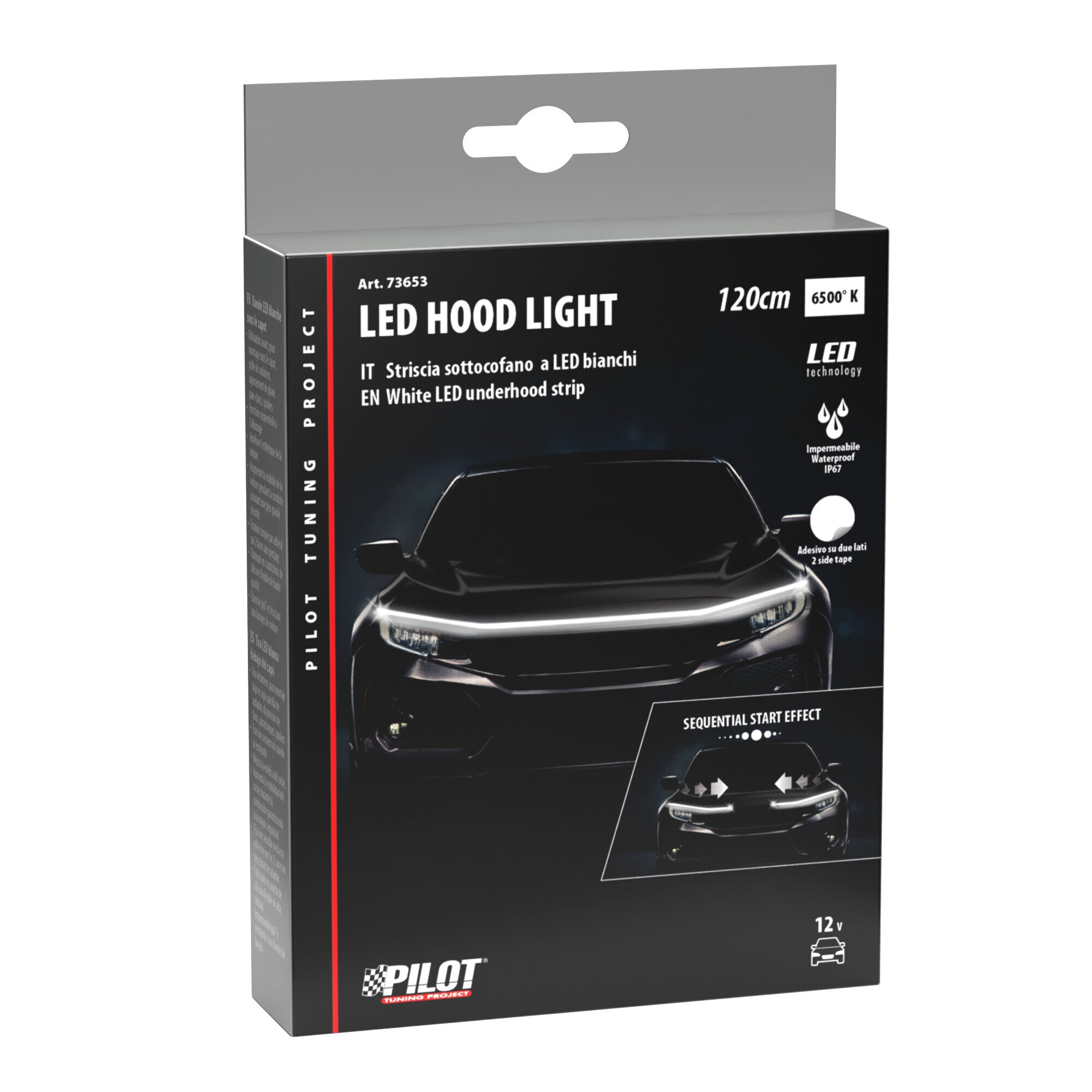 Striscia sottocofano a Led bianchi - 120 cm - 12V