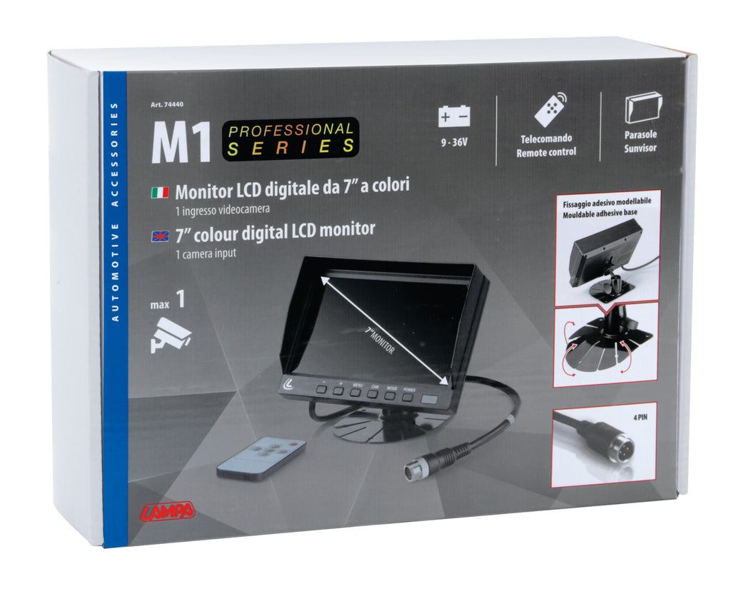 M1, Monitor LCD 7", Cam 1