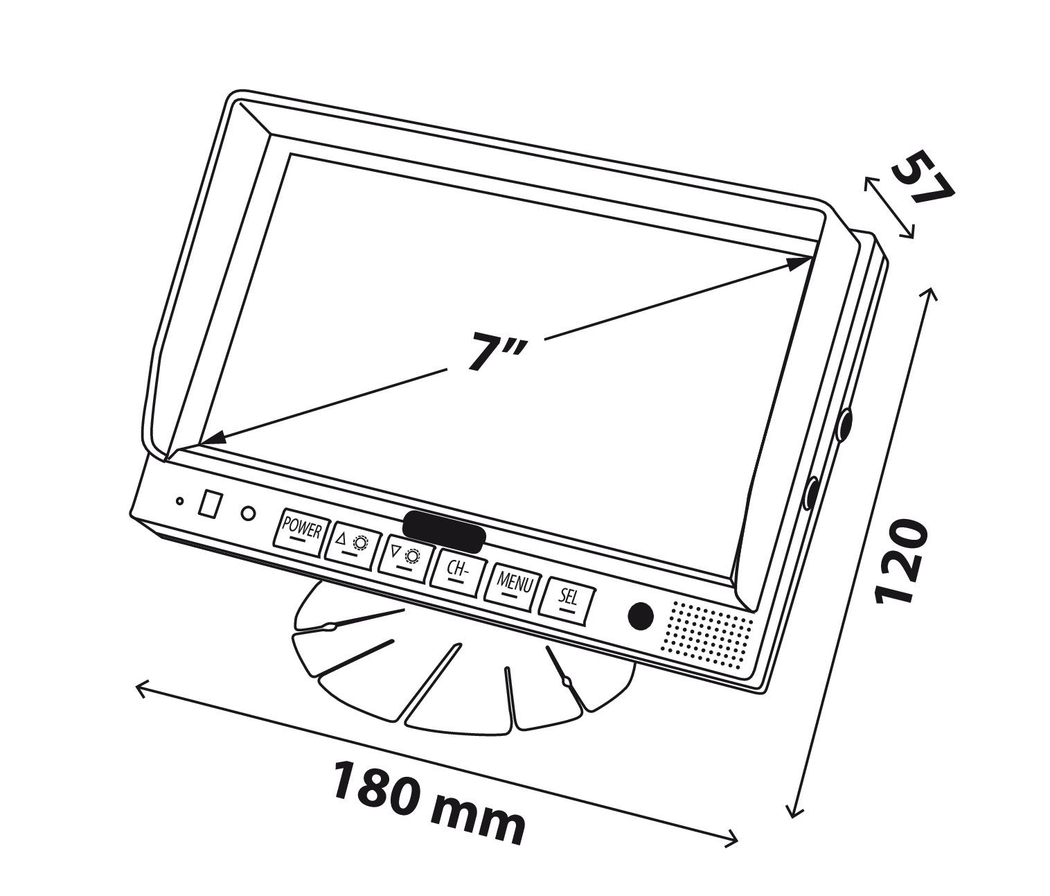 M1, Monitor LCD 7", Cam 1