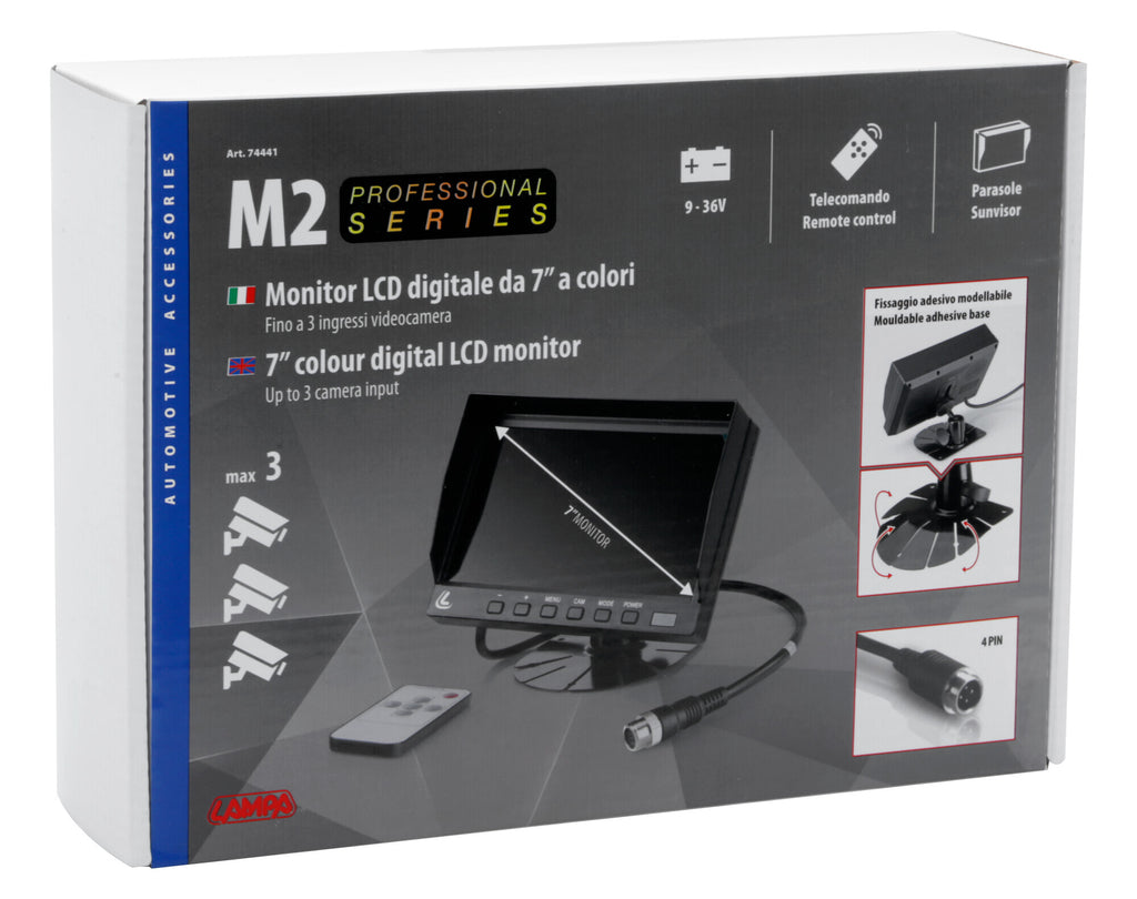 M2, Monitor LCD 7", Cam 1/2/3