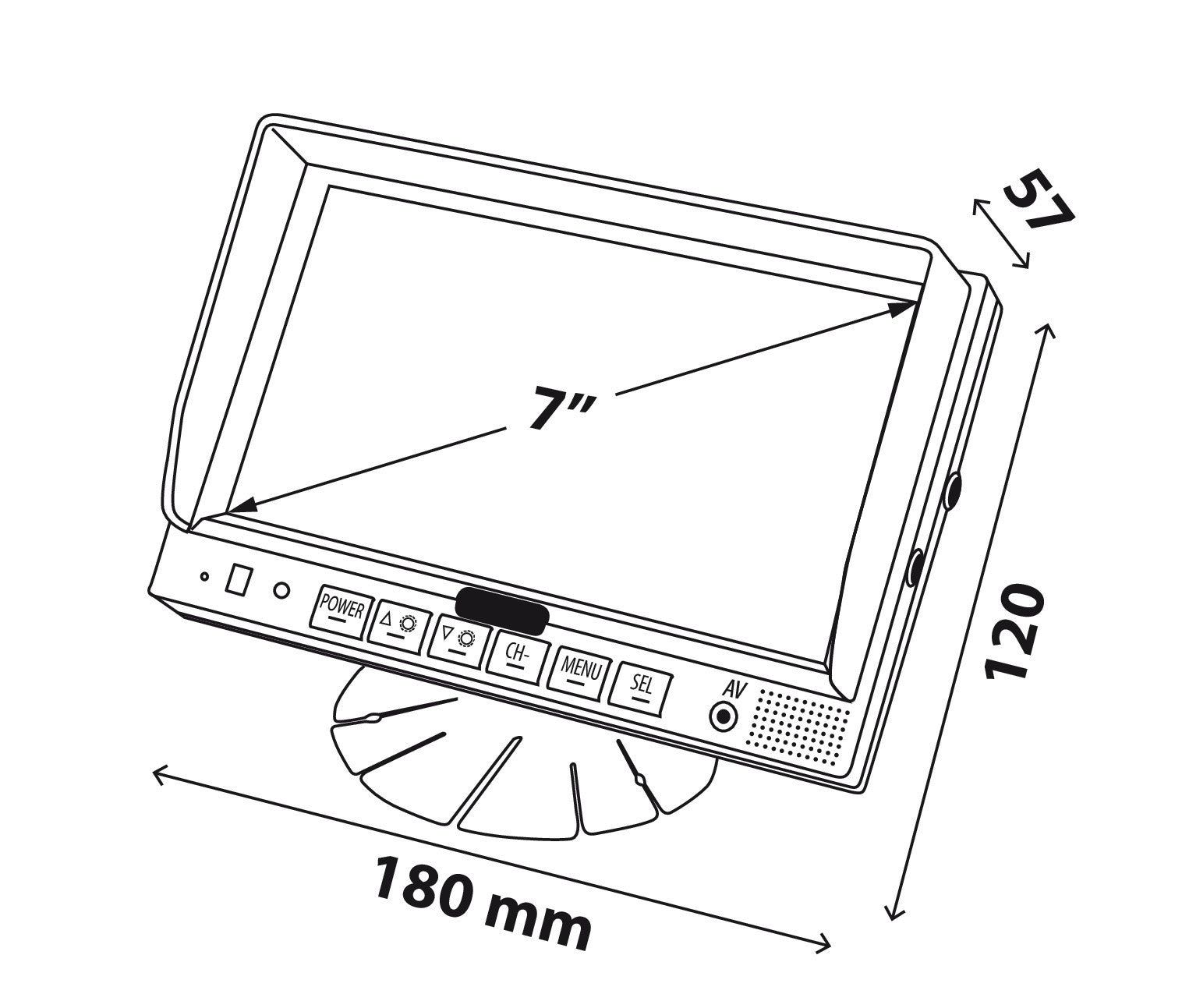 M2, Monitor LCD 7", Cam 1/2/3
