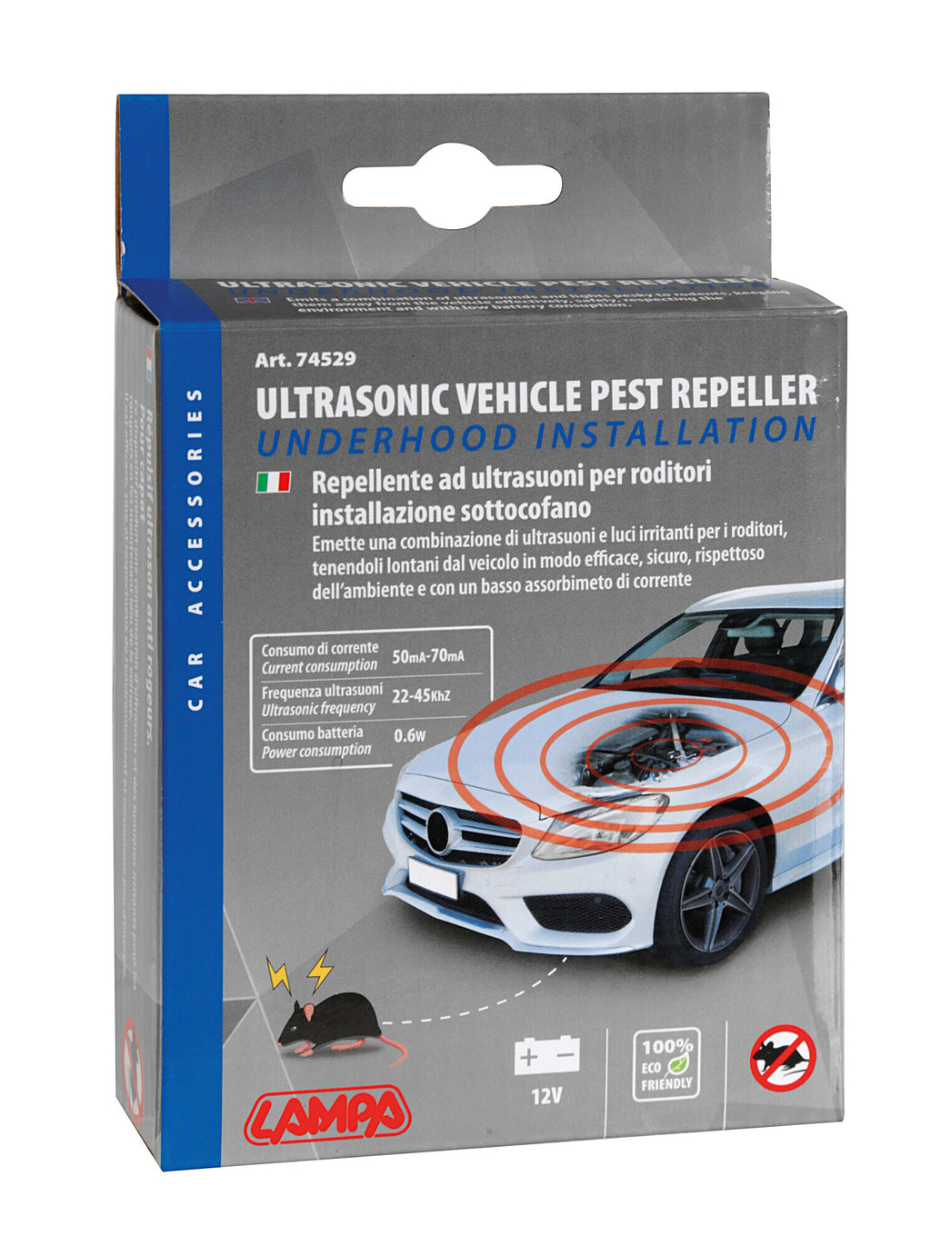 Repellente ad ultrasuoni per roditori - 12V