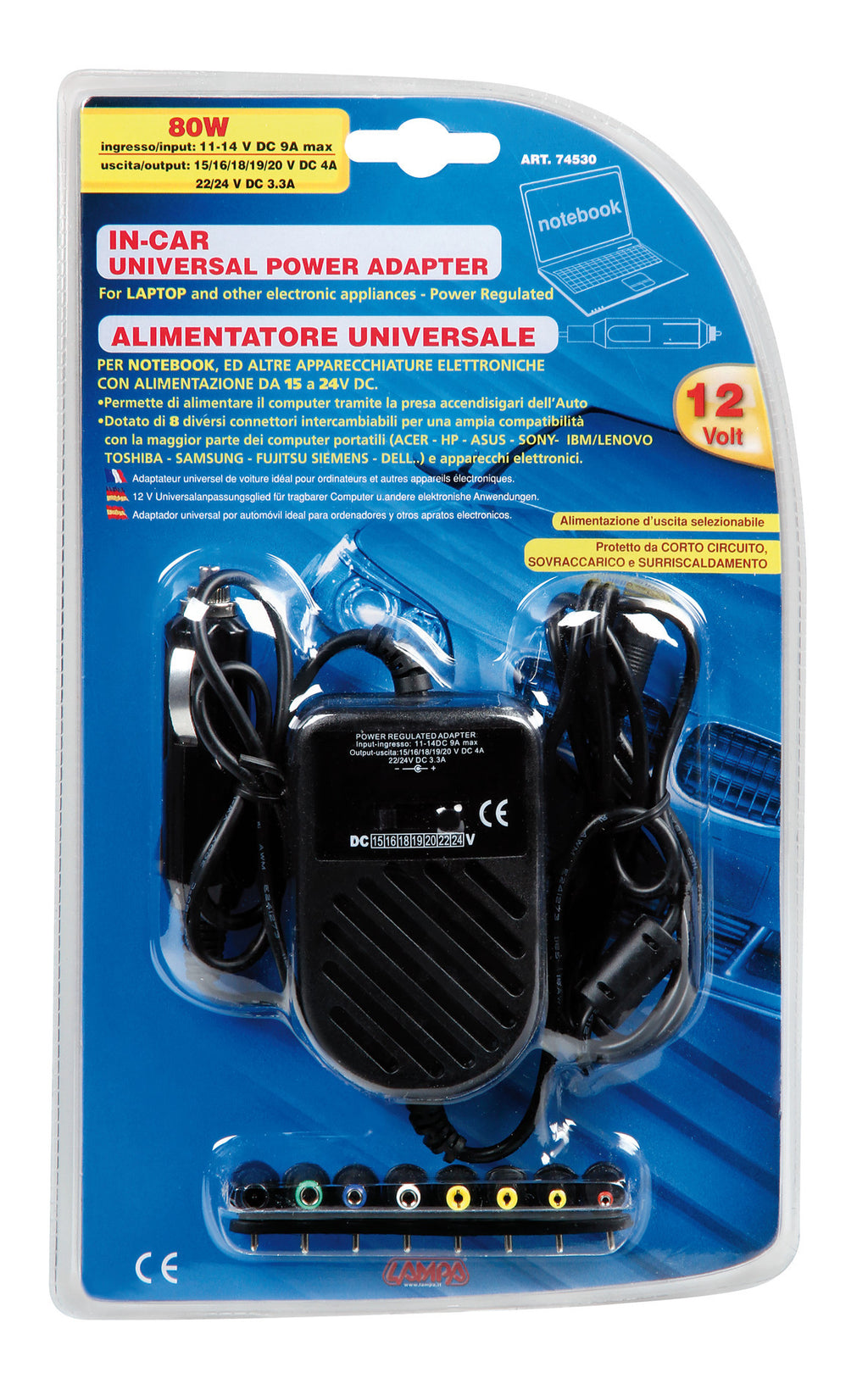 In-Car, trasformatore universale 12V
