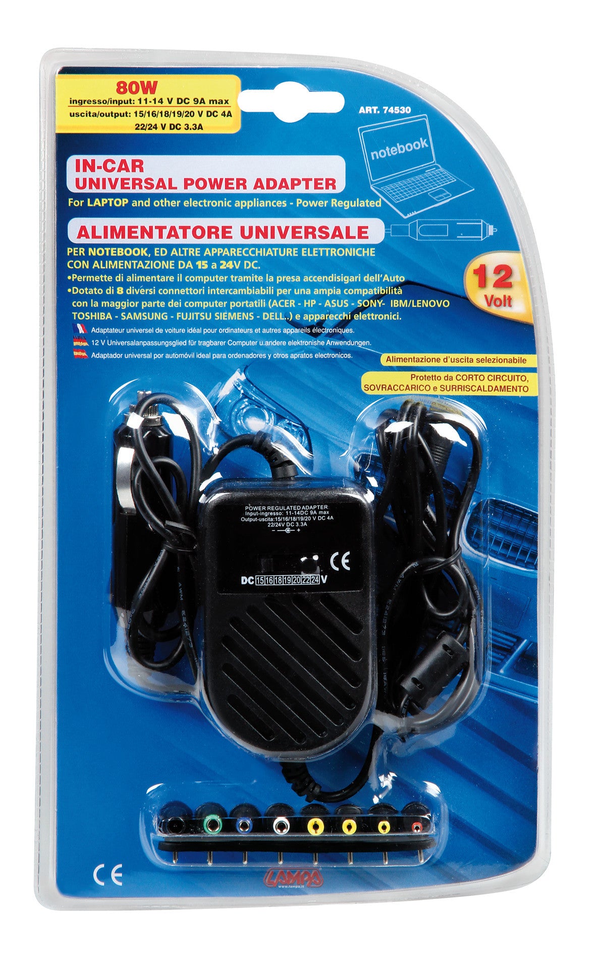 In-Car, trasformatore universale 12V