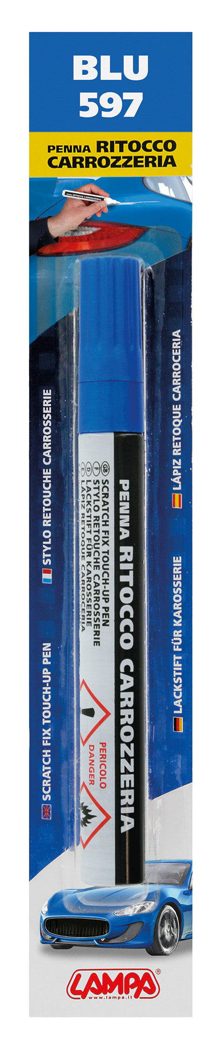 Penna ritocco carrozzeria - Blu - 597