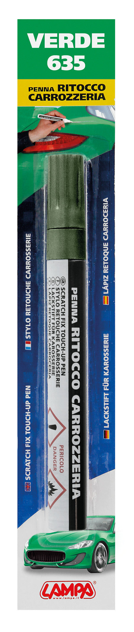 Penna ritocco carrozzeria - Verde - 635