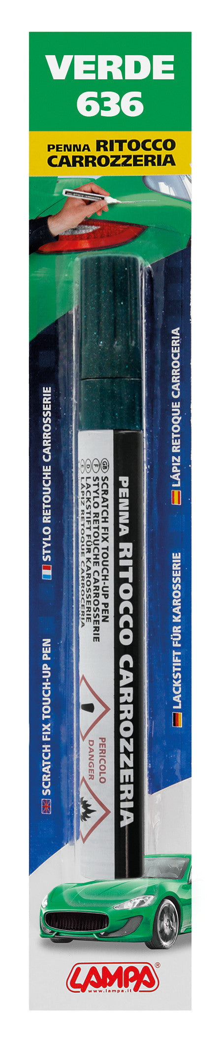 Penna ritocco carrozzeria - Verde - 636
