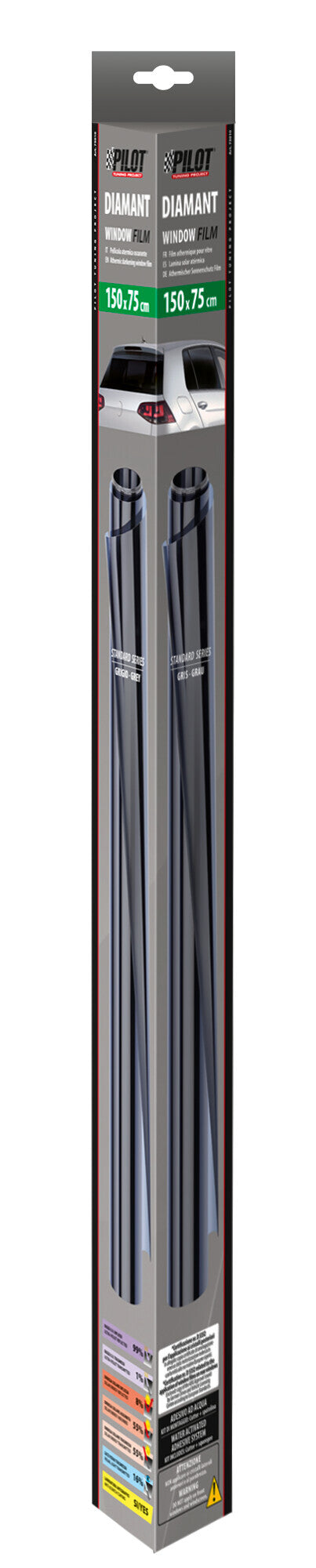 Diamant, pellicola oscurante - 300x75 cm - Grigio