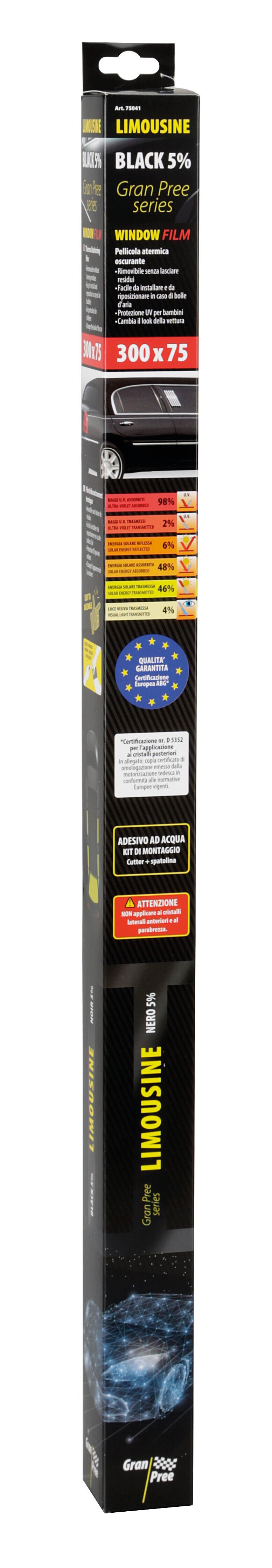 Gran Pree Limousine, pellicola oscurante - 300x75 cm - Black 5%