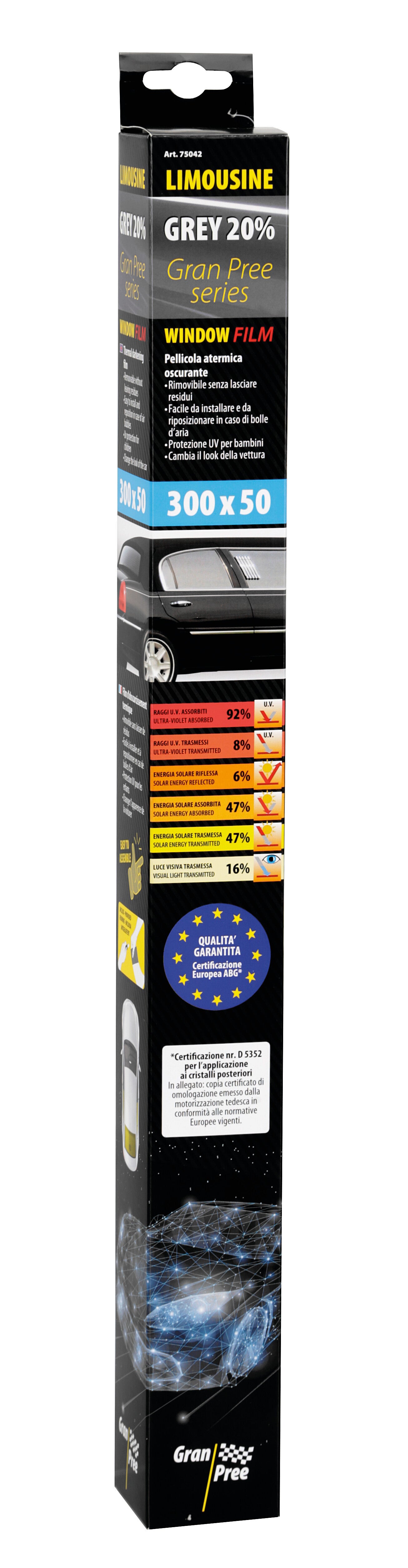Gran Pree Limousine, pellicola oscurante - 300x50 cm - Grey 20%